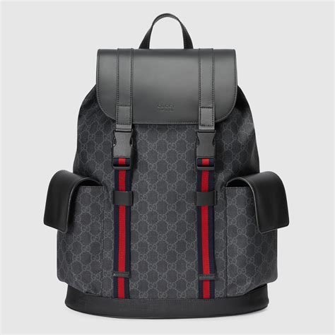 gucci gg supreme medium backpack grey black|gucci guccissima slim backpack.